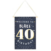 Personalized Birthday Welcome Sign for 40th Birthday Party with Stickers (9.5 x 15.5 In)