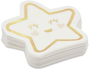 Twinkle Little Star Paper Napkins for Baby Shower, Gender Reveal Party (50 Pack)