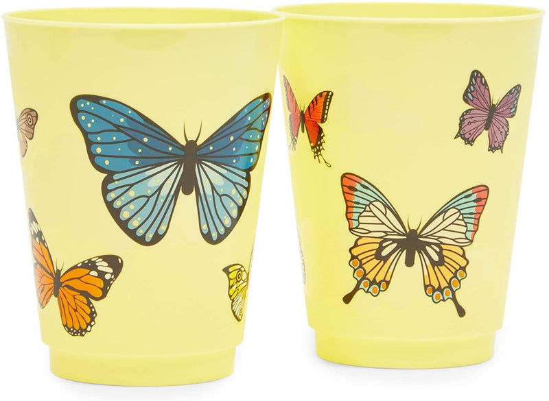 Plastic Cups for Butterfly Birthday Party (16 oz, 16 Pack)