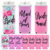 7 Pack 12 oz Slim Can Cooling Sleeves for Bridal Shower (3 Assorted Designs)