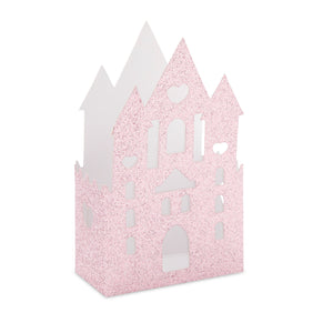 16-Pack Pink Princess Party Favor Boxes, 3.5x2x5.9-Inch Glitter Castle Goodie Boxes for Princess Birthday Party Celebrations