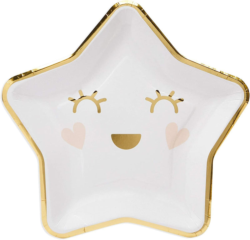 48-Pack Twinkle Little Star Paper Plates for Baby Shower, Gender Reveal Party (9 in)